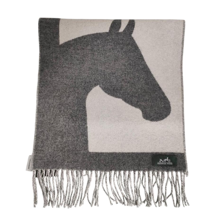 新品未使用 HERMES エルメス カシミヤ マフラー ラブストーリー HERMES（エルメス） 新品同様 カシミヤ100％ ラブストーリー 馬柄