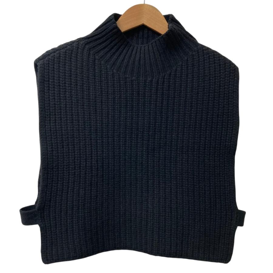 美品 JIL SANDER＋ ジルサンダープラス カシミヤブレンドウール ノースリーブ ニットベスト サイズU ブラック レディース 古着 中古 USED JIL SANDER（ジルサンダー） 美品 JIL SANDER＋ ジルサンダープラス
