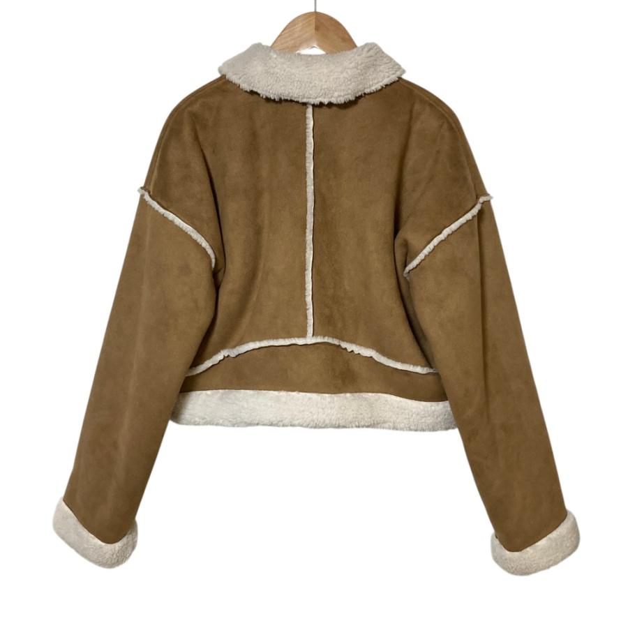 美品 UGG アグ エコムートン クロップドジャケット XS ブラウン レディース 古着 中古 USED UGG（アグ） 美品 エコムートン クロップドジャケット XS ブラウン
