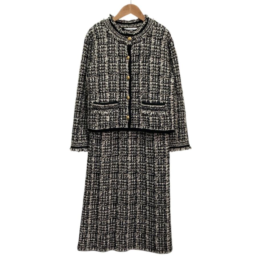 美品 DoCLASSE ドゥクラッセ ツイードニットジャケット ワンピース