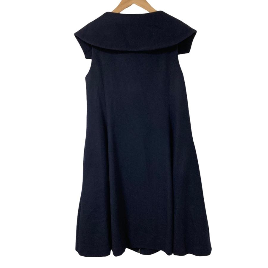 美品 23年商品 FOXEY フォクシー Iris ウールカシミヤ ノースリーブドレス ワンピース 43981 サイズ38 ネイビー レディース 古着 中古_1