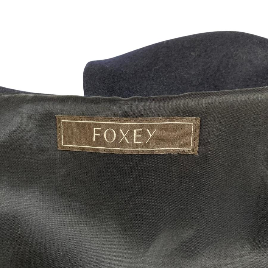 美品 23年商品 FOXEY フォクシー Iris ウールカシミヤ ノースリーブドレス ワンピース 43981 サイズ38 ネイビー レディース 古着 中古_7