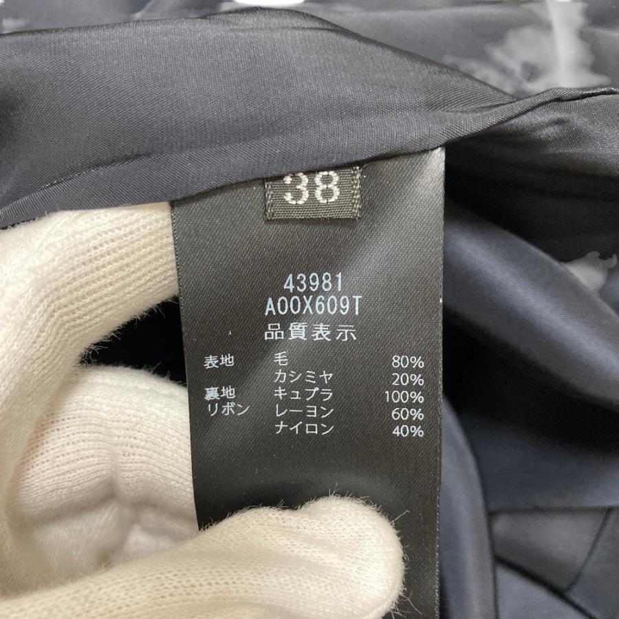 美品 23年商品 FOXEY フォクシー Iris ウールカシミヤ ノースリーブドレス ワンピース 43981 サイズ38 ネイビー レディース 古着 中古_8