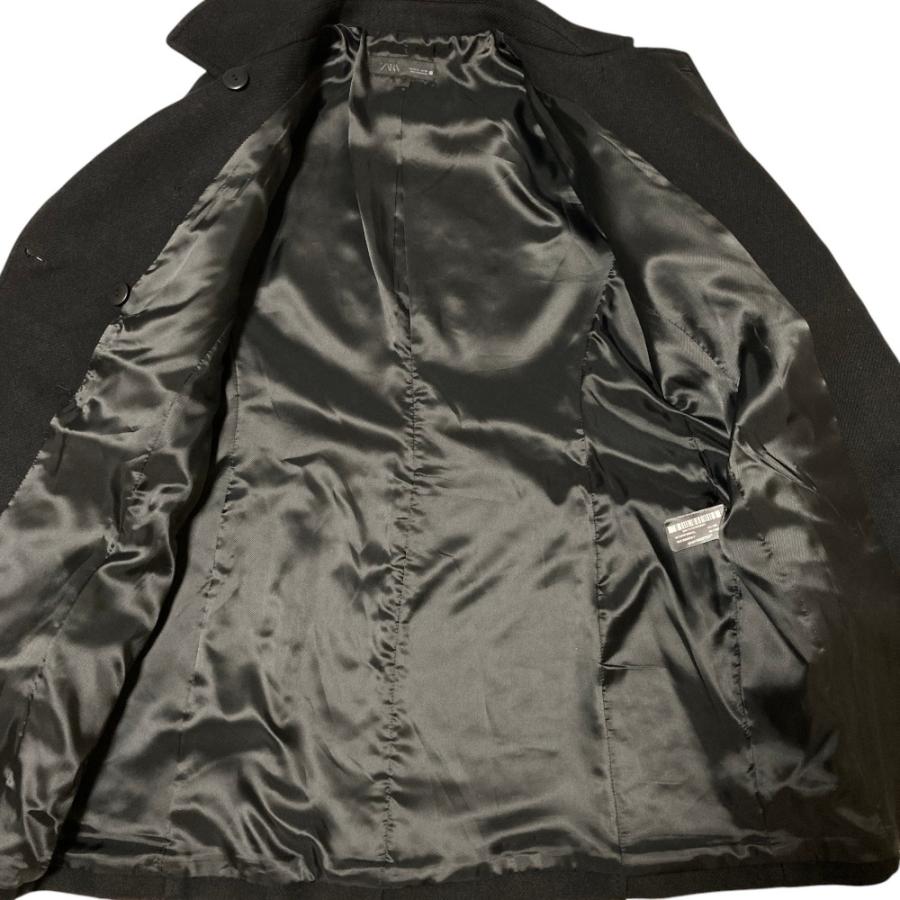ZARA（ザラ） 美品 ウール ダブルブレストコート XL ブラック