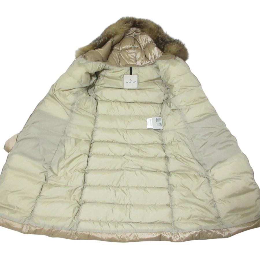 美品 MONCLER モンクレール TINUVIEL ブルーフロストフォックスファー ベルテッド ダウンコート 0 ベージュ レディース 古着 中古_2