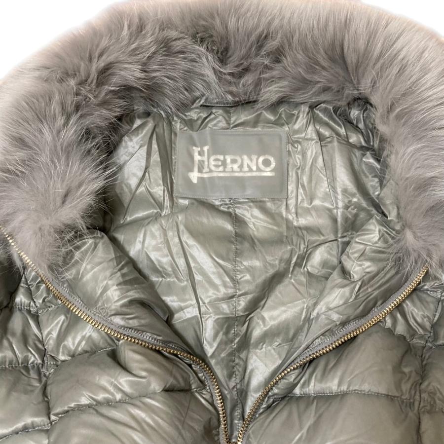 HERNO（ヘルノ） 美品 フォックスファー付き ロングダウンコート 