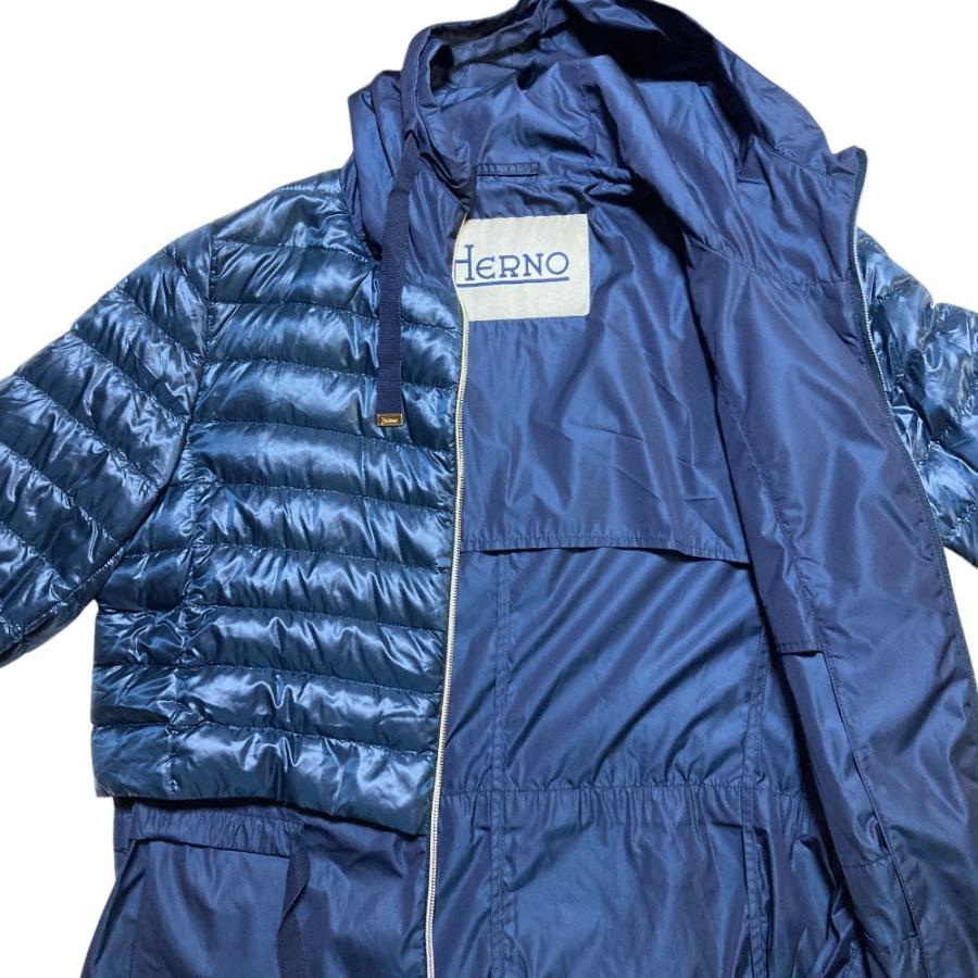 HERNO（ヘルノ） 美品 ナイロン異素材切り替え ライトダウンコート 