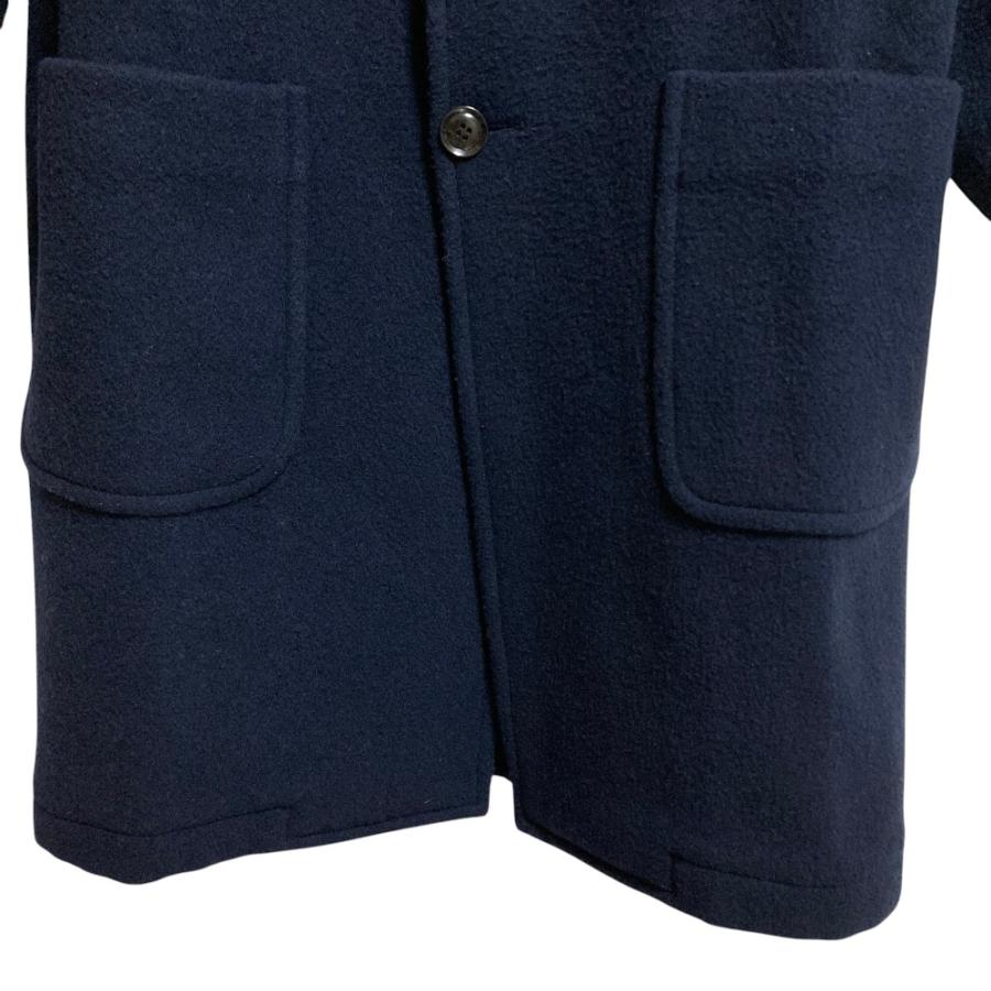 danton ノーカラー　ウールコート　ネイビー Danton（ダントン） 良品 COLLARLESS CREW NECK COAT ノーカラーコート