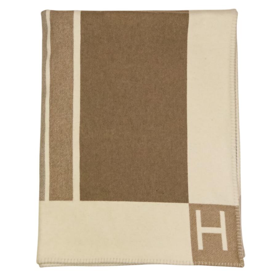 エルメス　カシミヤブランケット HERMES（エルメス） 良品 プレード アヴァロン ヴィブラシオン