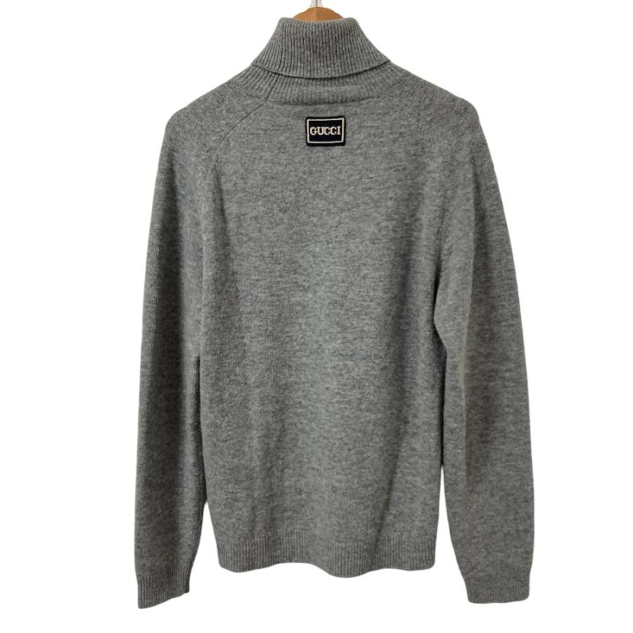 良品 GUCCI グッチ タートルネック ウールニット セーター 694787 サイズM 175/96A グレー メンズ 古着 中古 USED GUCCI（グッチ） 良品 タートルネック ウールニット セーター 694787