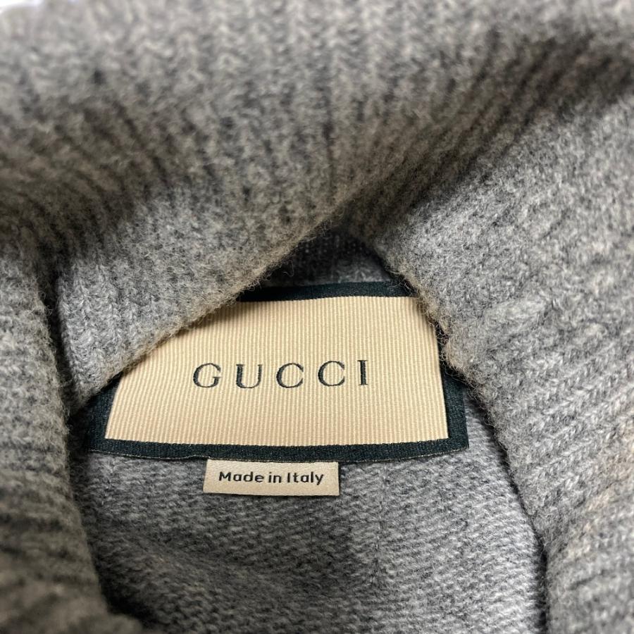 良品 GUCCI グッチ タートルネック ウールニット セーター 694787 サイズM 175/96A グレー メンズ 古着 中古 USED GUCCI（グッチ） 良品 タートルネック ウールニット セーター 694787