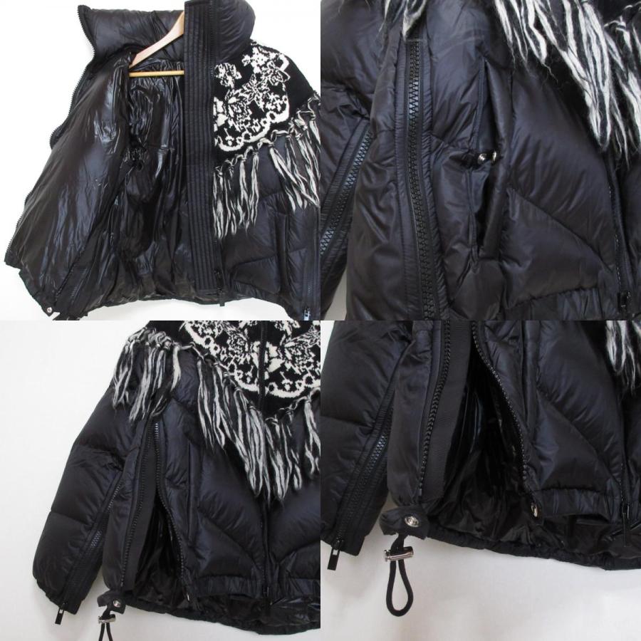 sacai（サカイ） 良品 ニット切替 フリンジ ダウンジャケット 19-04559