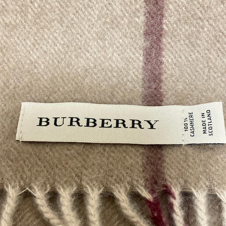 美品 BURBERRY メガチェック柄マフラー カシミア スコットランド製