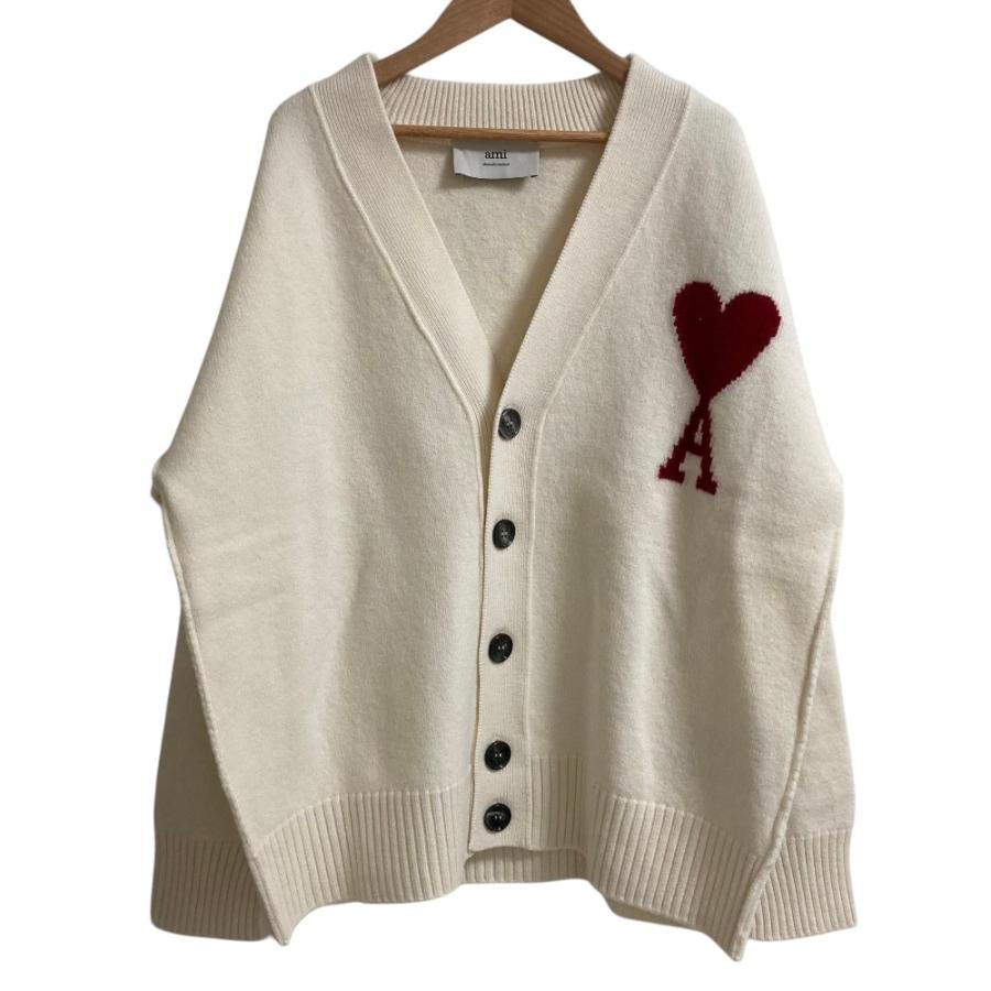 未使用 AMI PARIS アミパリス RED ADC CARDIGAN ニットカーディガン 