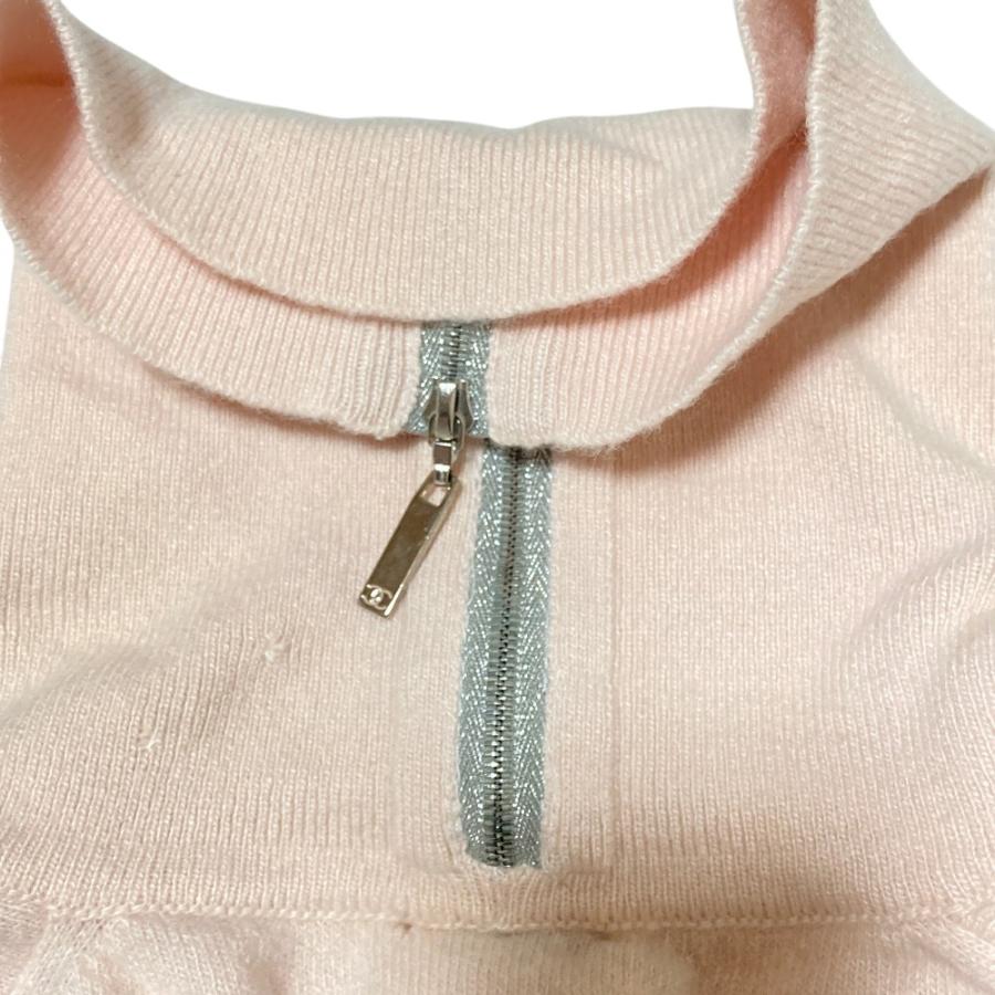 CHANEL シャネル 02A ハイネック ジップ ニット セーター P19854V01158 サイズ36 ピンク  レディース 古着 中古の画像