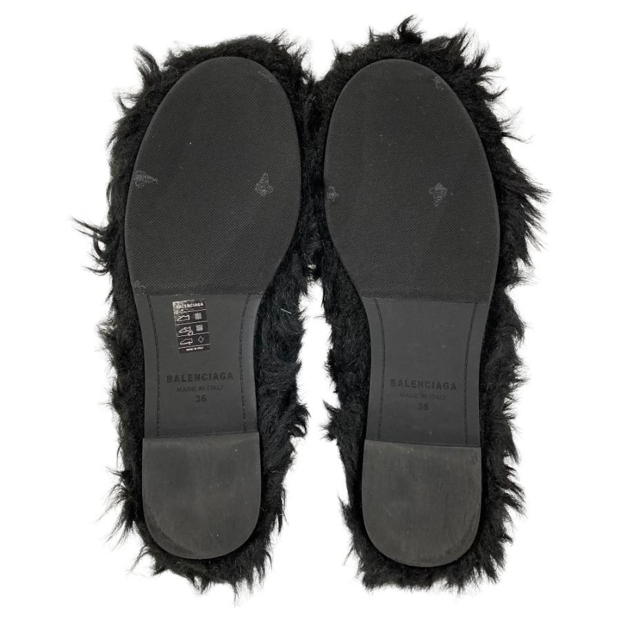 BALENCIAGA（バレンシアガ） 美品 フェイクファー LEOPOLD FLAT 