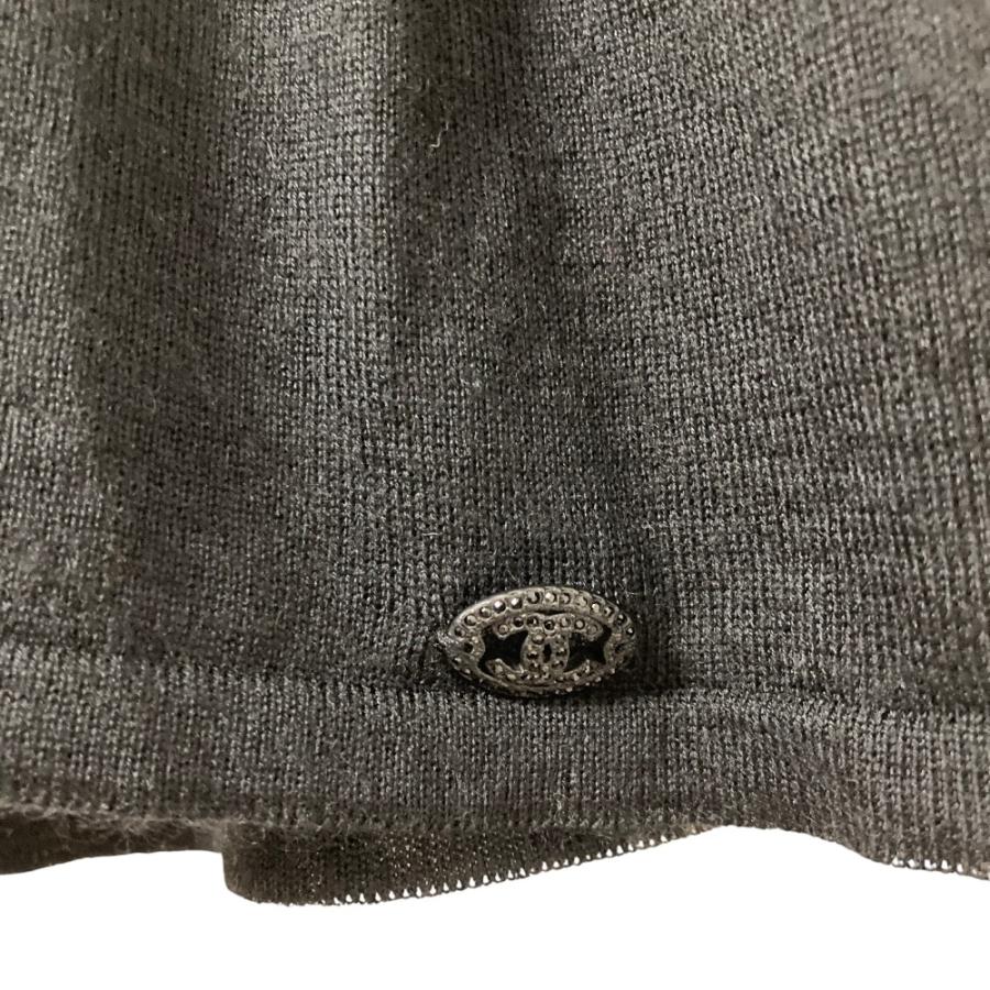 良品 CHANEL シャネル 07A アシンメトリー カシミヤ シルクブレンド ニット カットソー サイズ34 ブラック レディース 古着 中古の画像