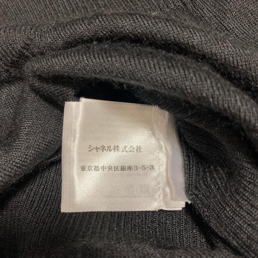 良品 CHANEL シャネル 07A アシンメトリー カシミヤ シルクブレンド ニット カットソー サイズ34 ブラック レディース 古着 中古の画像