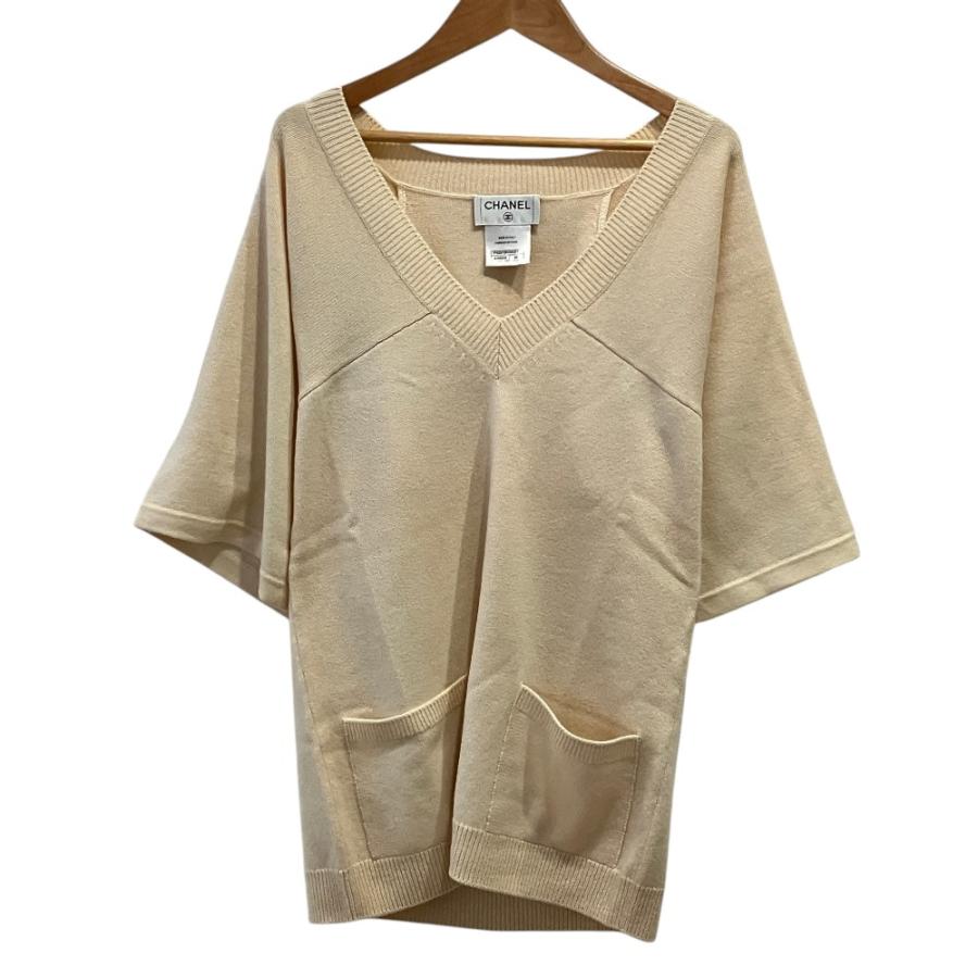 CHANEL（シャネル） 良品 P42 Vネック カシミヤ ニット セーター 34 