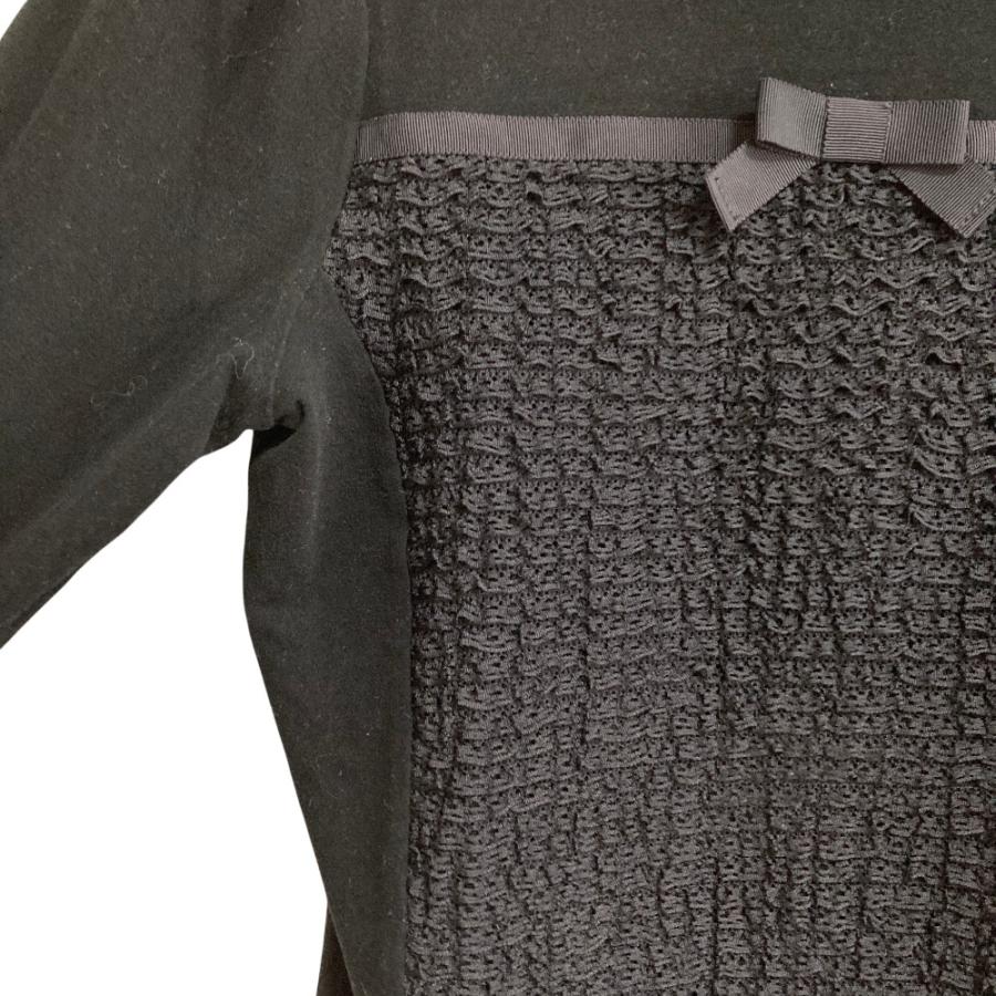 M'S GRACY - M'S GRACY エムズグレイシー38サイズ 定番グログランリボンニット M'S GRACY（エムズグレイシー） 美品 リボンニット サイズ38 ブラック