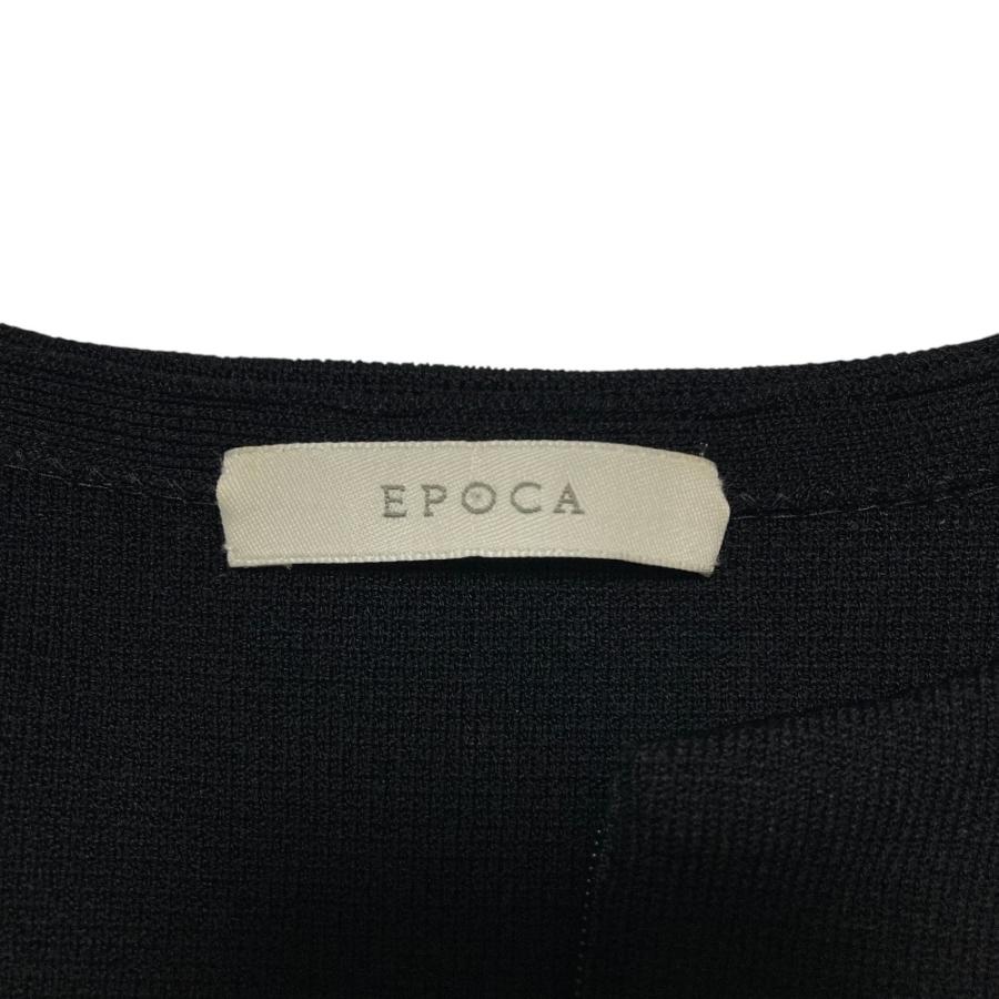 美品 EPOCA エポカ ニット ノーカラージャケット ひざ丈 ワンピース スーツ アンサンブル セットアップ サイズ40 ブラック レディース 古着 中古 USED EPOCA（エポカ） 美品 ニット ノーカラージャケット ひざ丈 ワンピース
