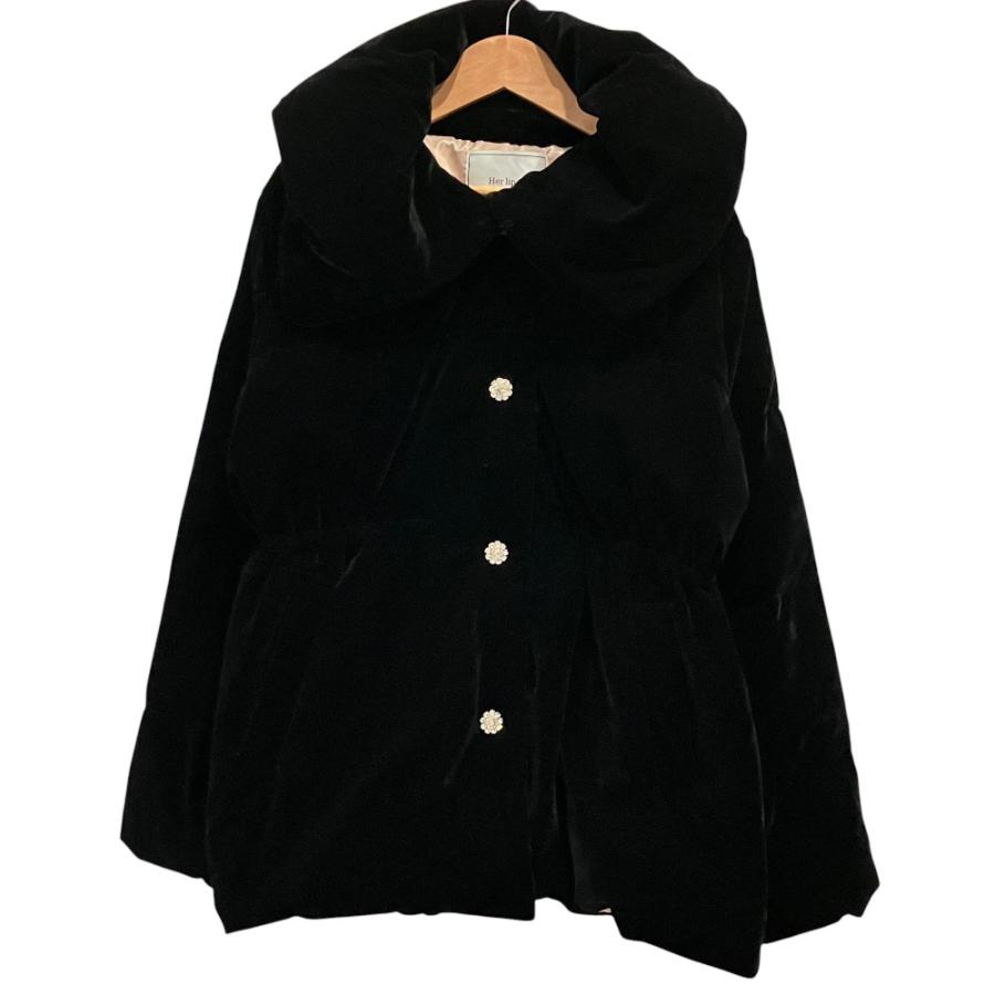 良品 25AW Herlipto ハーリップトゥ Bijou-Button Velour Down Jacket 