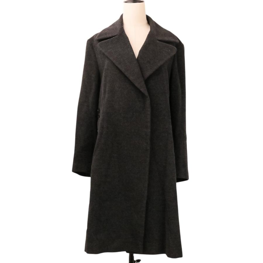 美品 YOHJI YAMAMOTO +NOIR ヨウジヤマモトプリュスノアール カシミヤブレンド ロングコート NF-C01-105 1 チャコールグレー レディース 古着 中古 USED YOHJI YAMAMOTO +NOIR 美品 ヨウジヤマモトプリュスノアール カシミヤ