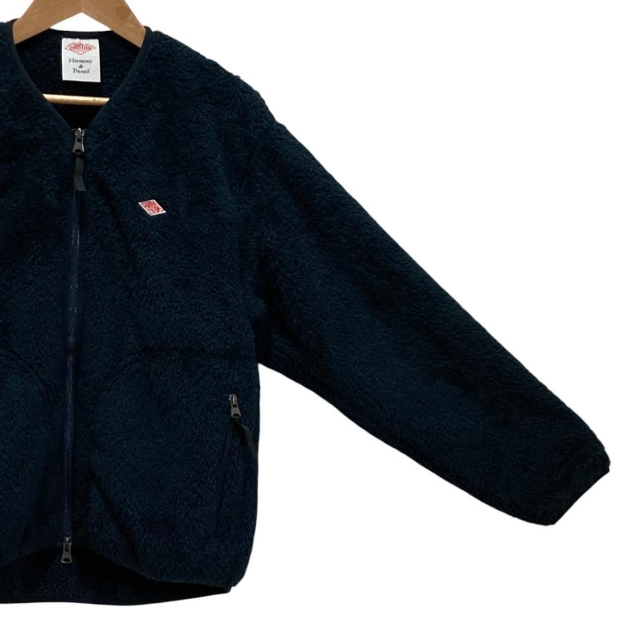 Danton（ダントン） 美品 ノーカラー フリースジャケット 38 ネイビー