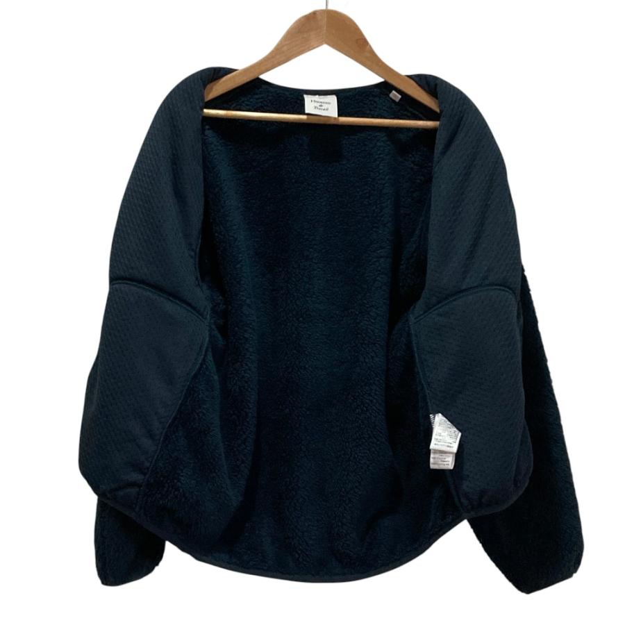 Danton（ダントン） 美品 ノーカラー フリースジャケット 38 ネイビー