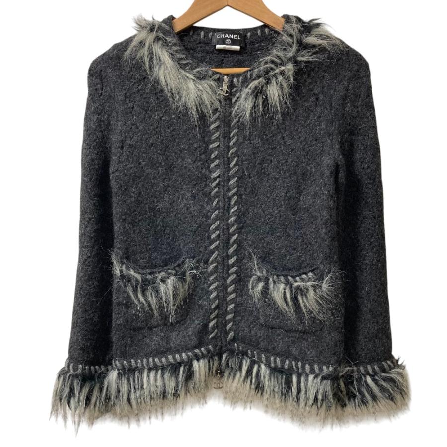 CHANEL（シャネル） 美品 アルパカカシミヤ ジップアップ ニット 