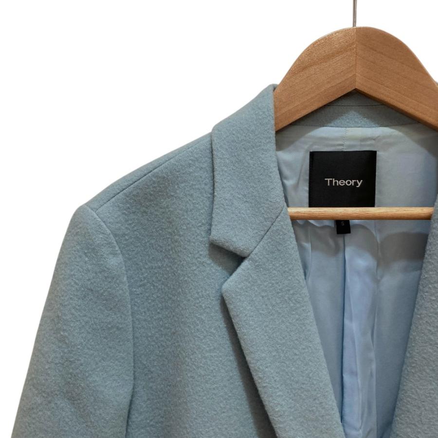 theory / セオリー　チェスターコート　コーディガン　ライトグレー　S theory（セオリー） 良品 LAMB MELTON ウール チェスターコート サイズ