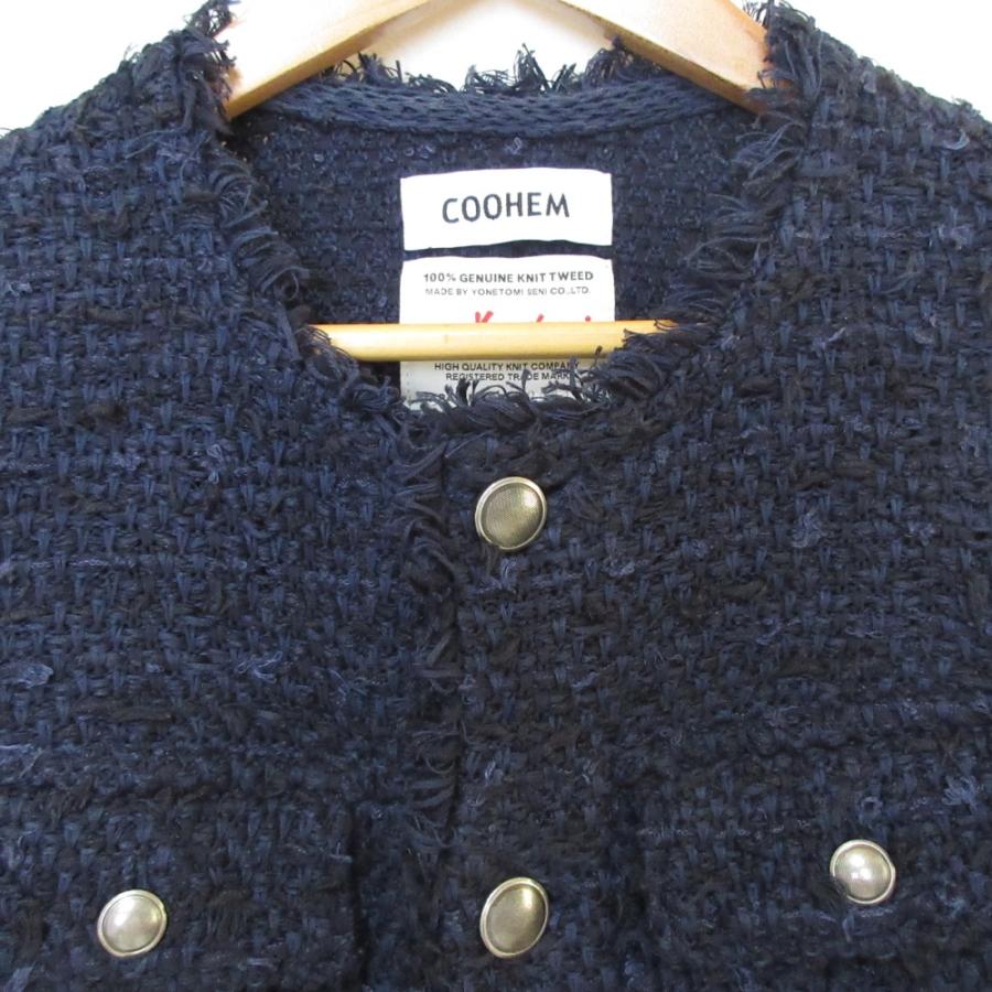 Coohem（コーヘン） 美品 リネンブレンド ソリッド ツイード ノー 