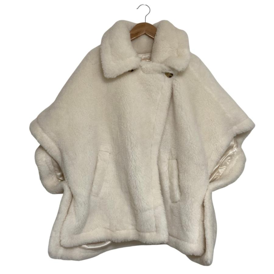 美品 Lilirena リリレナ WOOL ALPACA ケープ ポンチョ コート ホワイト 
