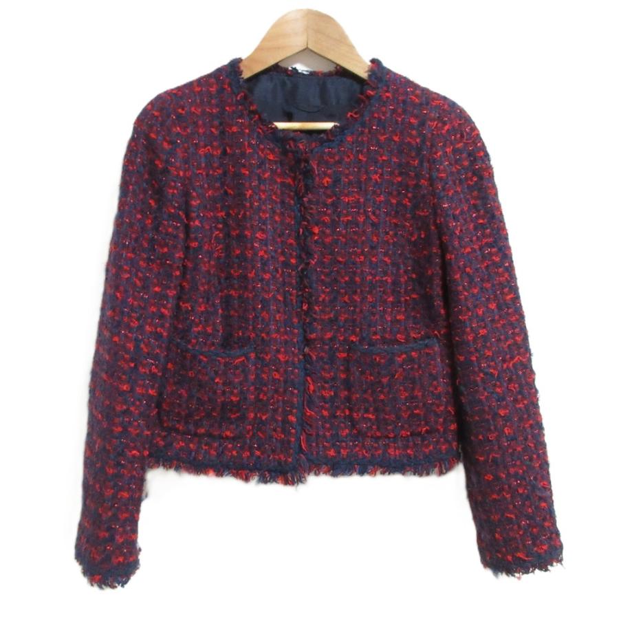 アナイ ジャケット ツイード ノーカラー jules tournier ANAYI（アナイ） 良品 Jules Tournier ツイード ノーカラージャケット