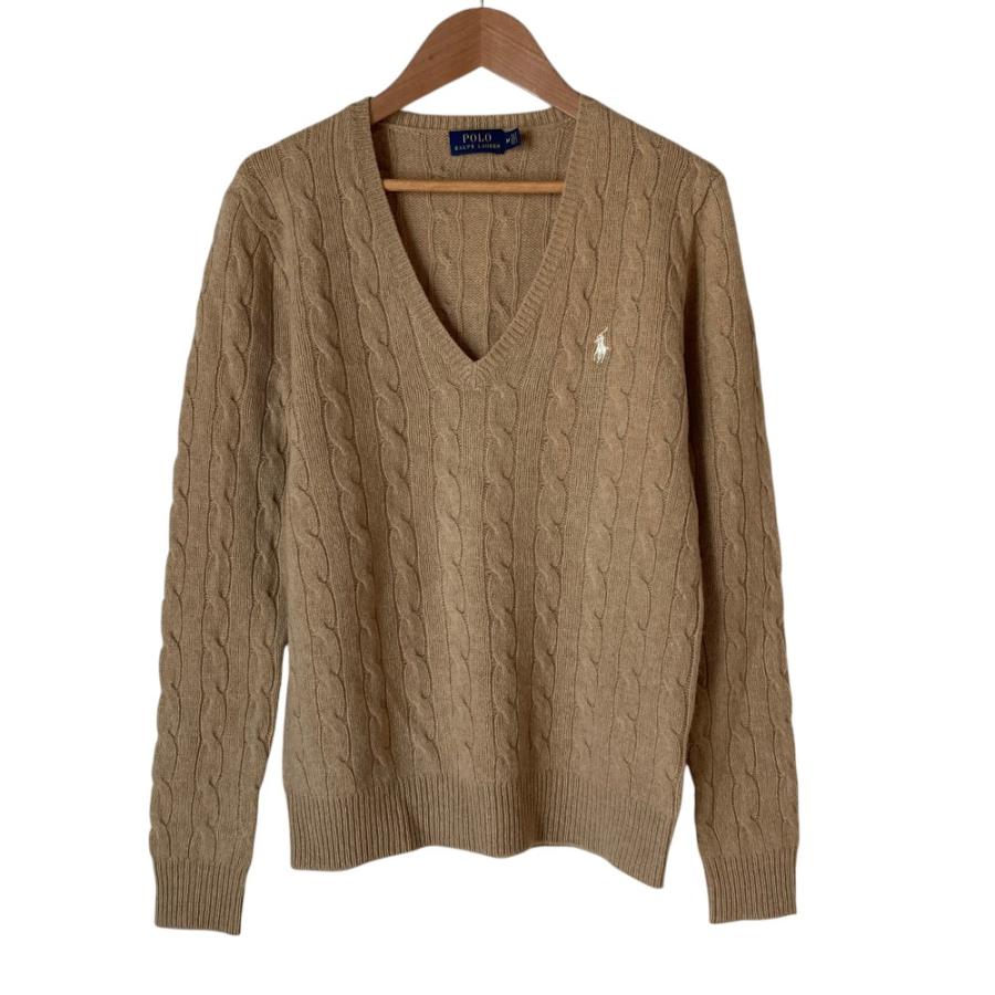 POLO RALPH LAUREN カシミヤニット Vネック ベージュ Lサイズ POLO RALPH LAUREN（ポロ・ラルフローレン） 美品 ポニーロゴ Vネック