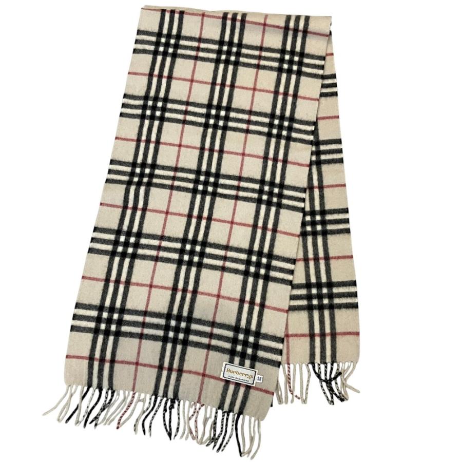 未使用品　Burberry カシミヤ100% マフラー　ノバチェック　ベージュ BURBERRY（バーバリー） 美品 Burberrys ノバチェック カシミヤ100