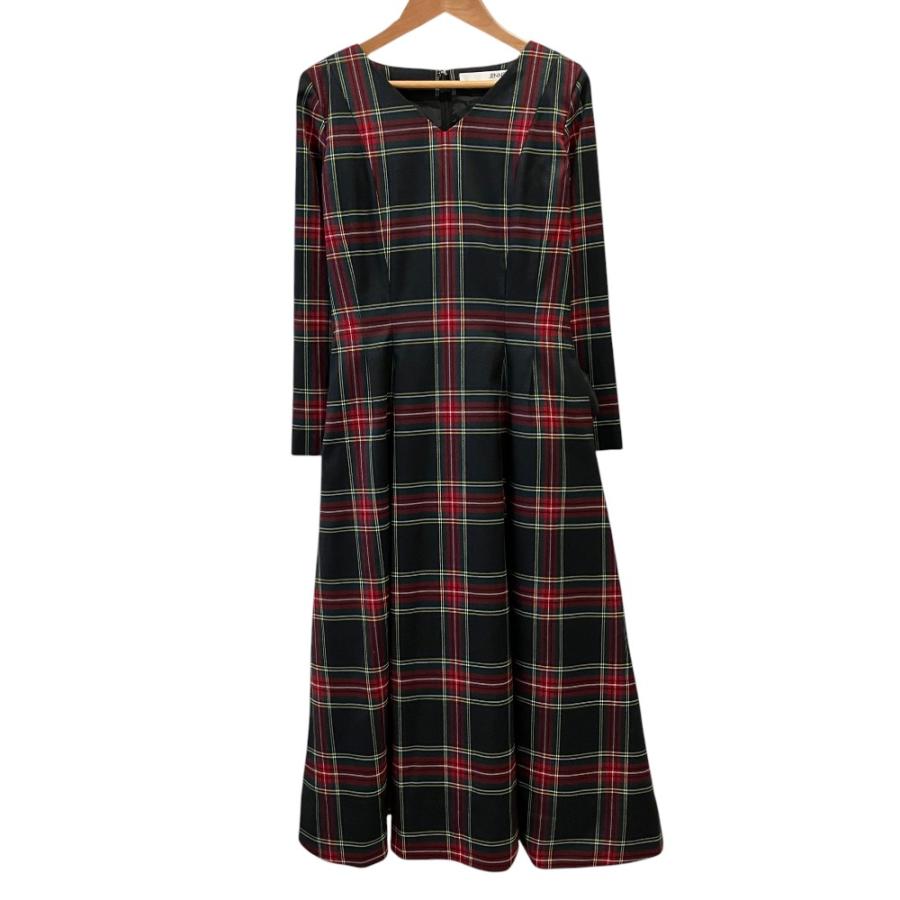 美品 25AW JENNE ジェンヌ Vネック タータンチェック ワンピース