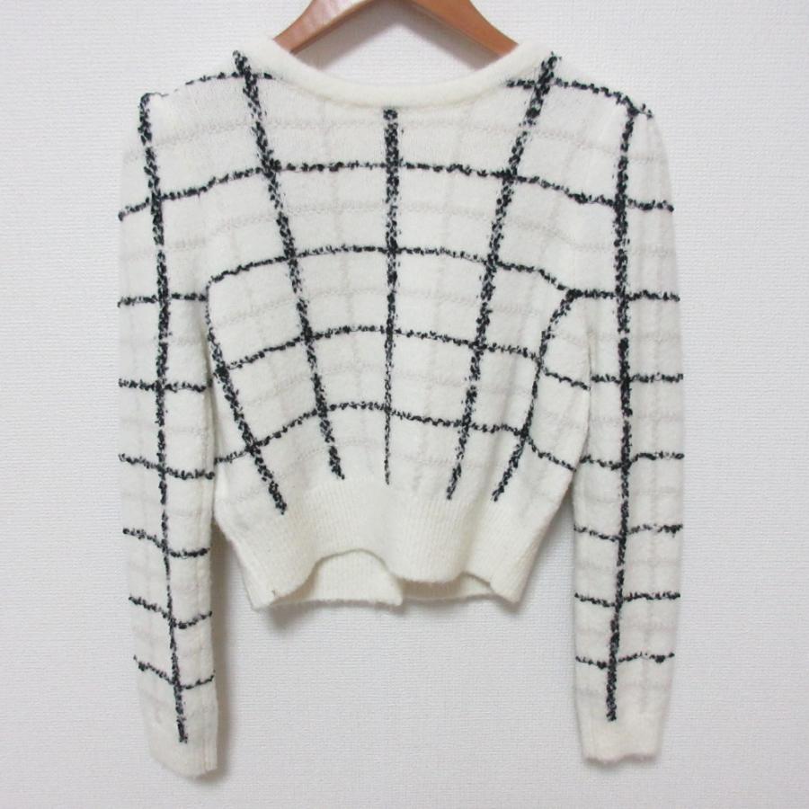 美品 herlipto ハーリップトゥ Bouncy check knit pullover クロップド