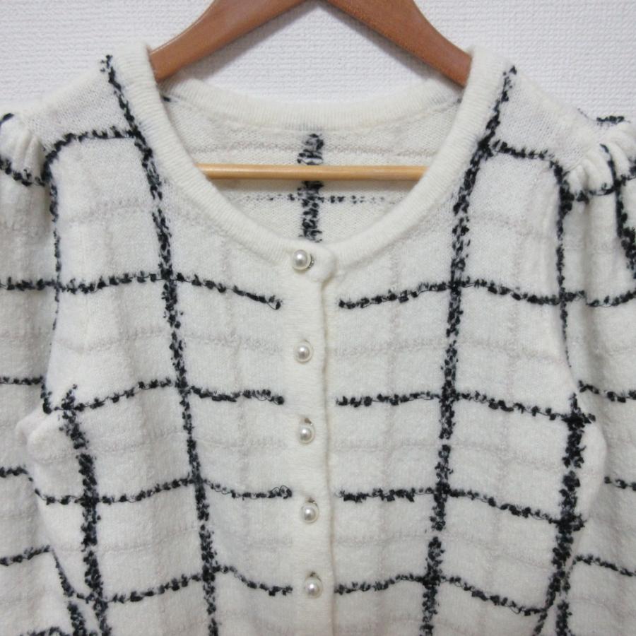 美品 herlipto ハーリップトゥ Bouncy check knit pullover クロップド