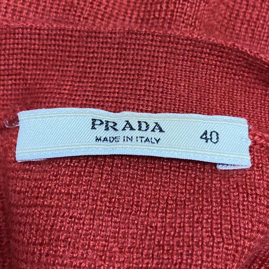 カシミヤ混】プラダ カーディガン レッド系 Mサイズ相当 PRADA