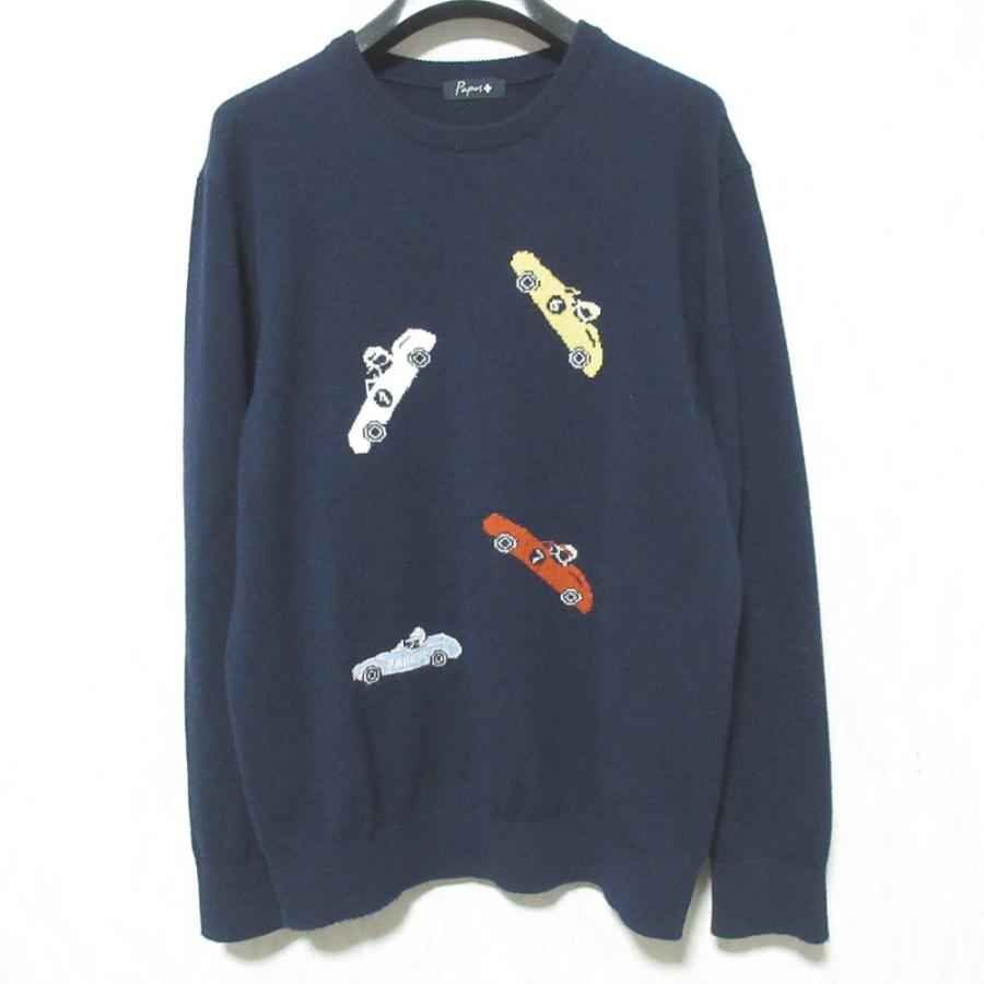 PAPAS（パパス） 美品 Papas+ プラス レーシングカー 車柄 カシミヤ 