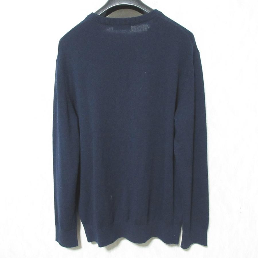 美品 Papas+ パパス プラス レーシングカー 車柄 カシミヤブレンド クルーネック ニット セーター M ネイビー メンズ 古着 中古 USED PAPAS（パパス） 美品 Papas+ プラス レーシングカー 車柄 カシミヤ