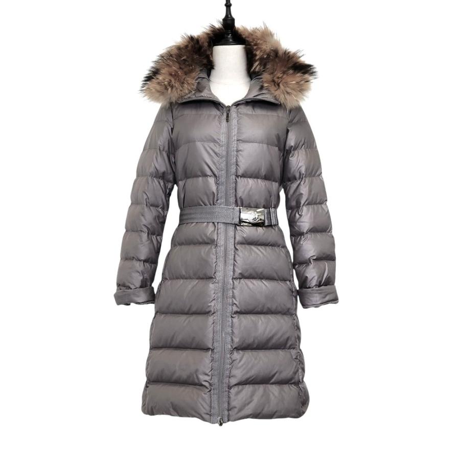 MONCLER（モンクレール） NANTESFUR ベルテッド ダウンコート 0 グレー 