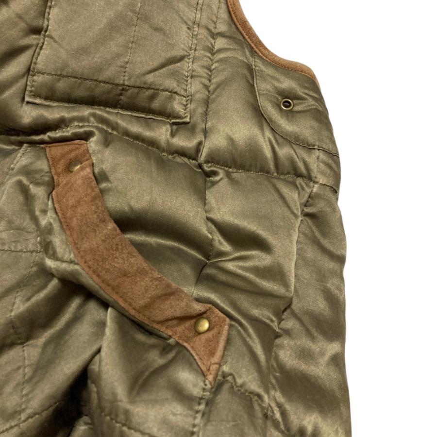 ラルフローレン コットン シルク ダウンベスト リアルファー 本革スエード 良品 RALPH LAUREN ラルフローレン コットンシルク ラムファー ダウン