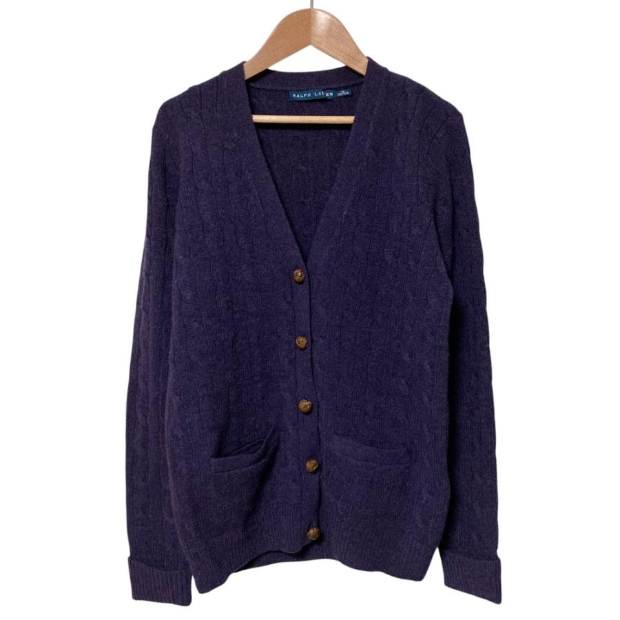 美品 RALPH LAUREN ラルフローレン カシミヤブレンド エルボーパッチ V 