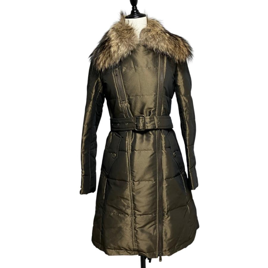 美品 BURBERRY LONDON バーバリーロンドン ラクーンファー ダウン 