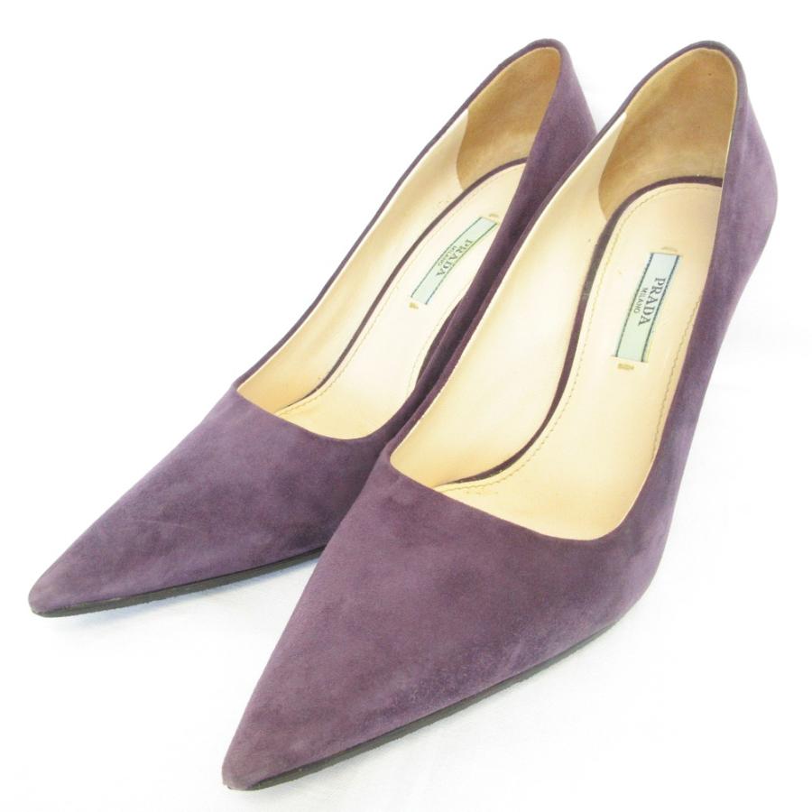 PRADA（プラダ） 美品 スエード ポインテッドトゥ ハイヒール パンプス 