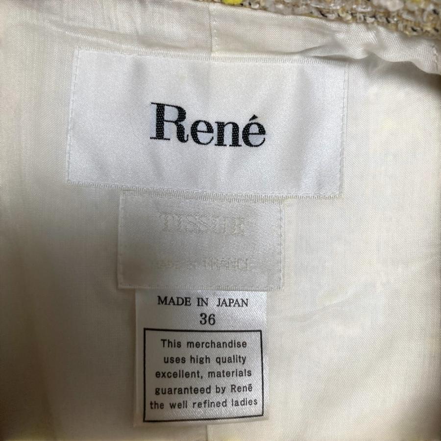 Rene（ルネ） 美品 ツイード ロングジレ サイズ36 イエロー レディース