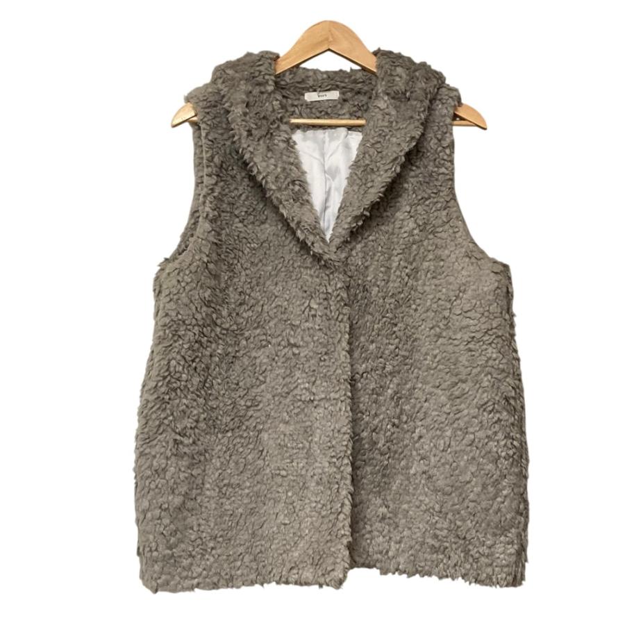 Yori 美品 ヨリ プードルフードジレ ボア ベスト YR2225-132AW サイズF 