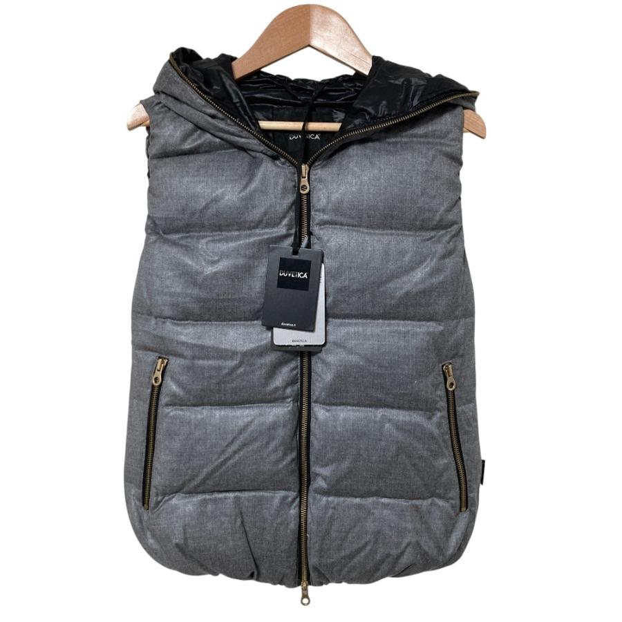 美品★DUVETICA｜FEBEDUE ウール100 ダウンベスト グレー 38 DUVETICA（デュベティカ） 未使用 FEBEDUE-wool フード付き ダウン